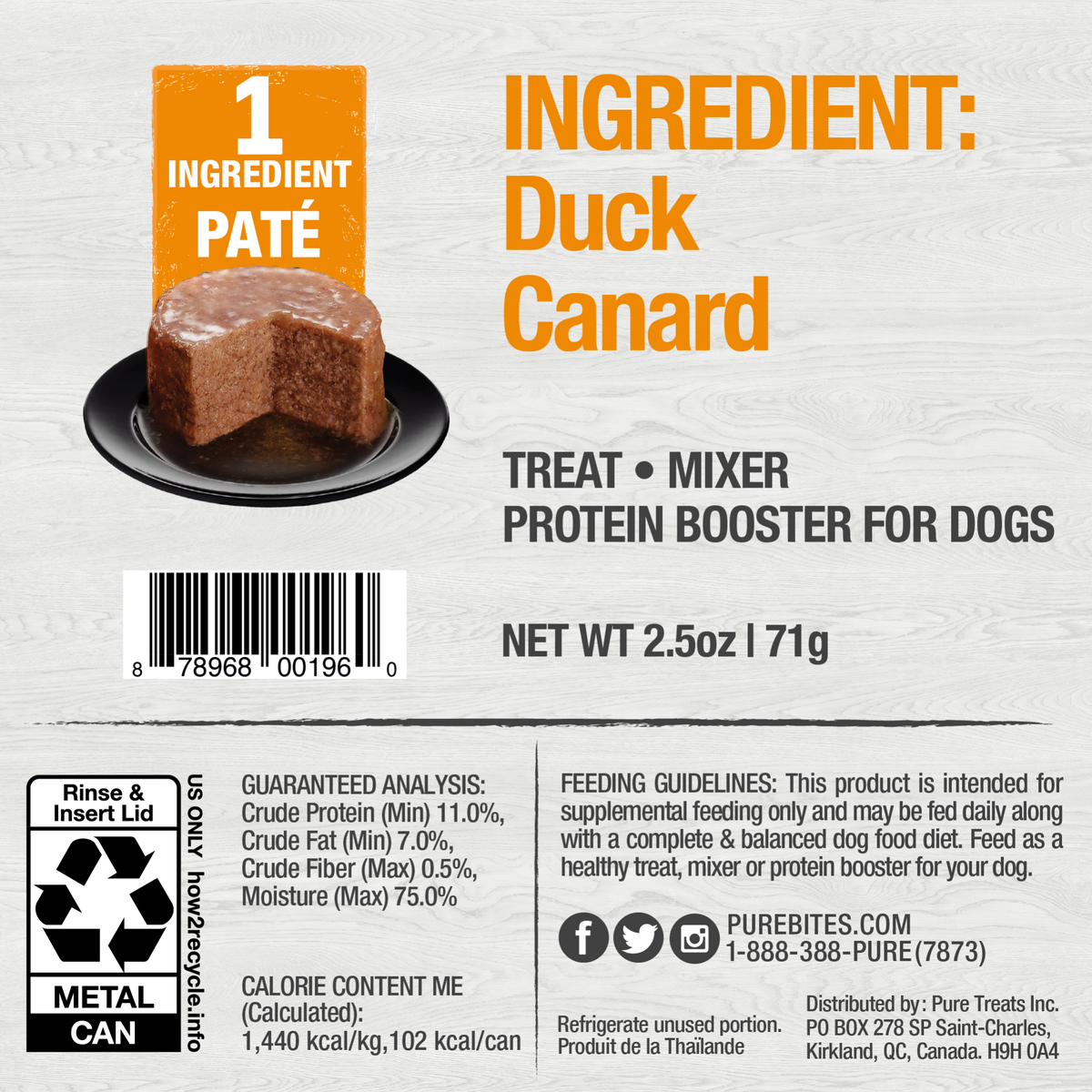 Pâté de canard pour chiens
