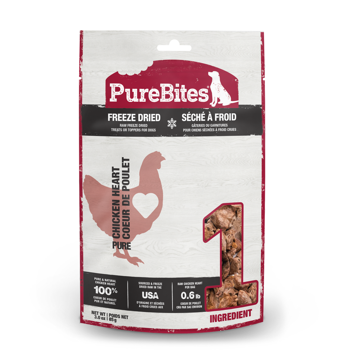Gâteries séchées à froid pour chien, Coeur de poulet