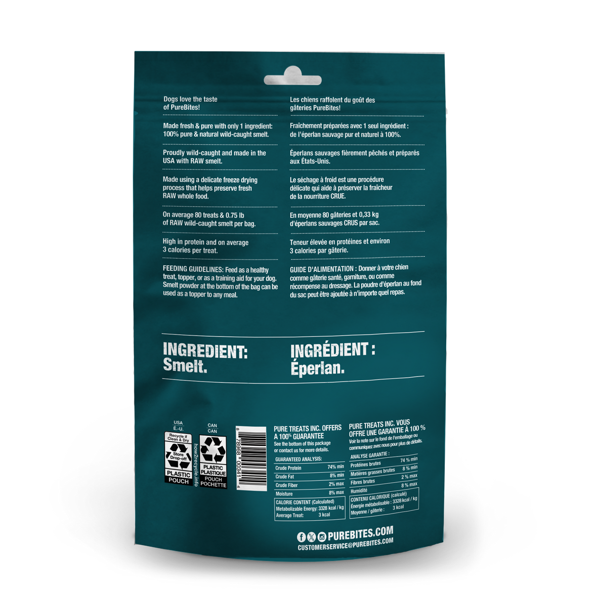 Wild PureBites pour chien, Éperlan sauvage