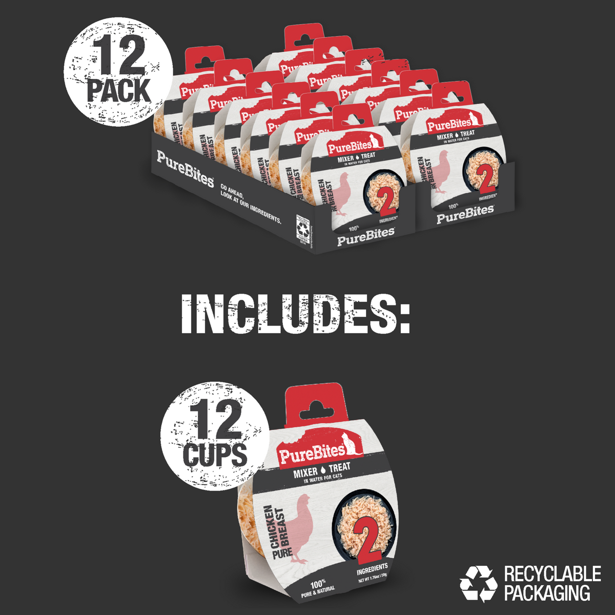 Mélangeur pour poulet pour chats pack de 12