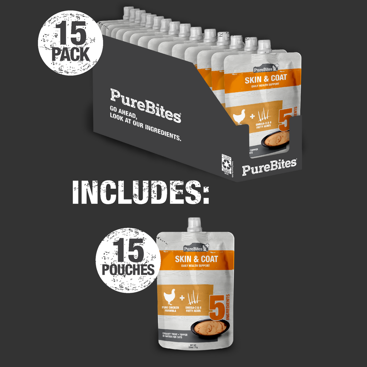 Plus crémeux pour chat, Peau & Pelage, paquet de 15