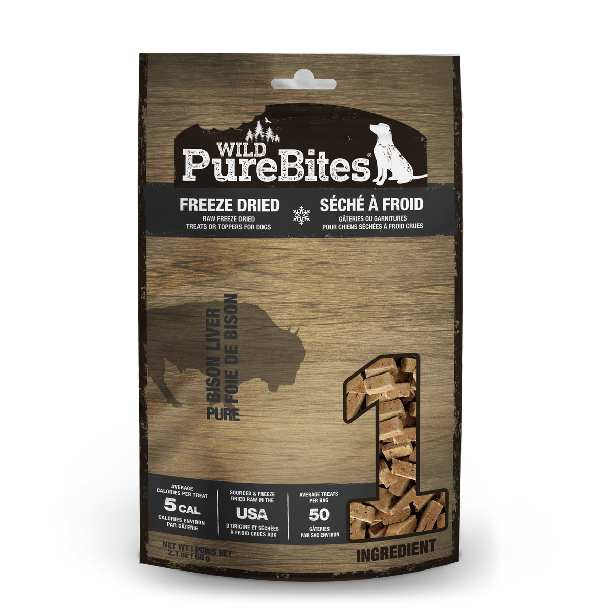 Wild PureBites pour chien, Foie de bison