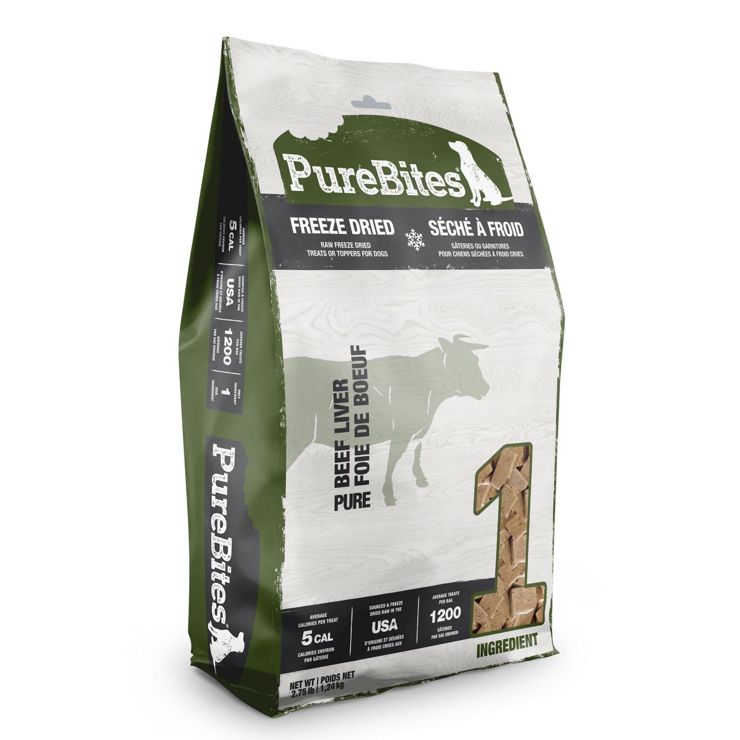 PureBites Beef Freeze Dried Dog Treats 1 Ingredient Made In USA 44oz