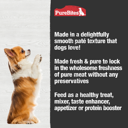 Made fresh & pure means more protein and nutrients packed into every can. The chicken in our patés is delicately steamed to help preserve the ingredient's taste, and nutrition, and mirror a dog’s ancestral diet